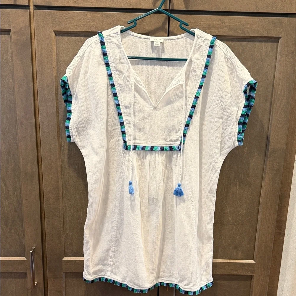 J. Crew Women’s XS Fringe Cotton Gauze Beach Tunic